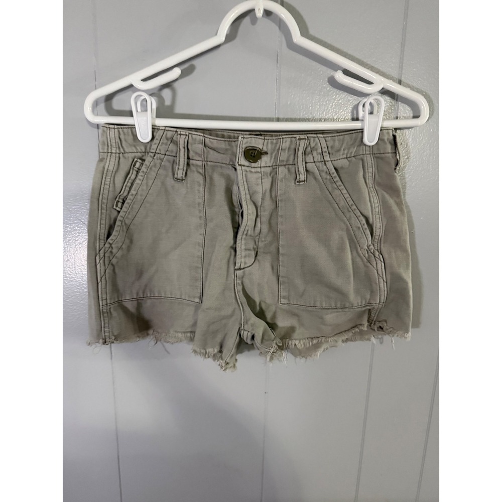 American Eagle Shorts Womens 4 Green Utility Raw Hem Patch Pocket Cotton Twill‎